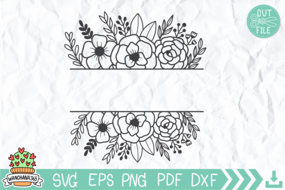Elevate Your Designs with Split Floral Frame SVG Files