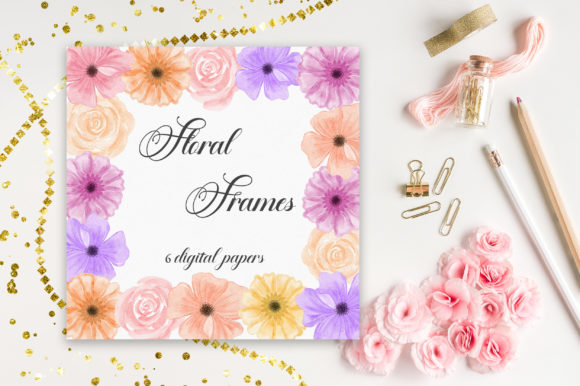 Floral Frames Watercolor Background: A Versatile Digital Asset for Modern Creativity