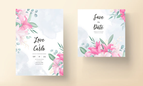 Hand Drawn Lily Cards: Elegant Custom Invitations