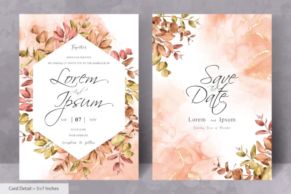 Rustic Fall Wedding Cards: Hand-Drawn Watercolor Invitations