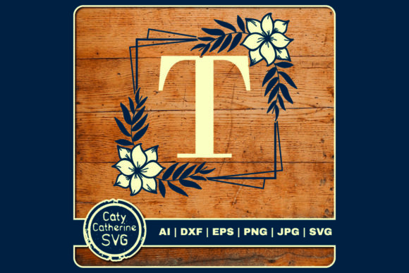 The Letter T Floral Monogram Frame: Elegance in Design