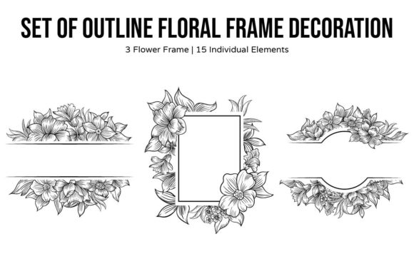 Your Creative Toolkit: The Floral Frame Outline Decoration Set